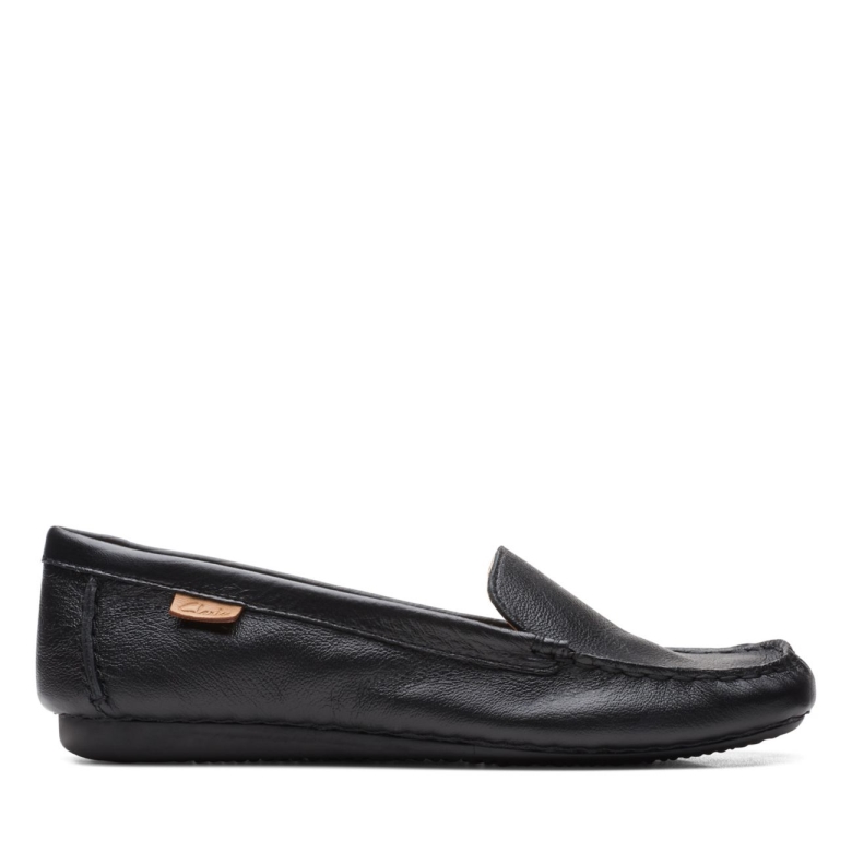 Schwarzes Leder Clarks Sommersprossen Walk Schwarzes Leder
