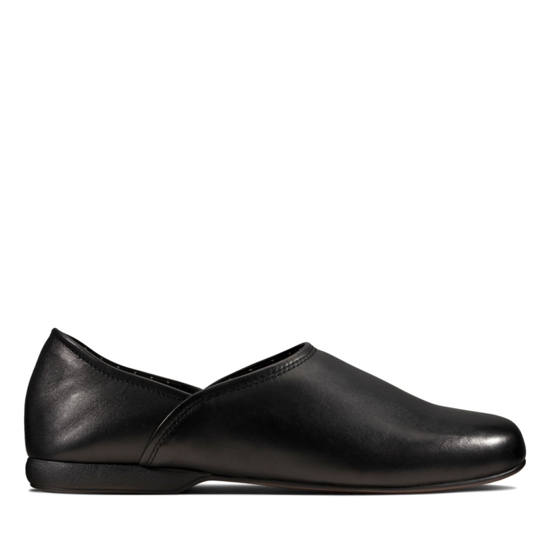 Schwarzes Leder Clarks Harston E Lite Schwarzes Leder