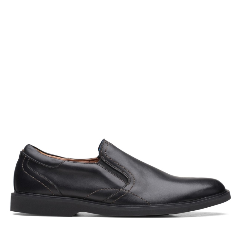 Schwarzes Leder Clarks Malwood Easy Schwarzes Leder