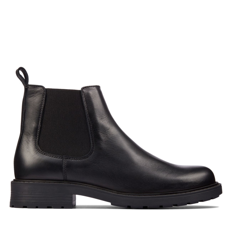Schwarzes Leder Clarks Orinoco2 Lane Schwarzes Leder