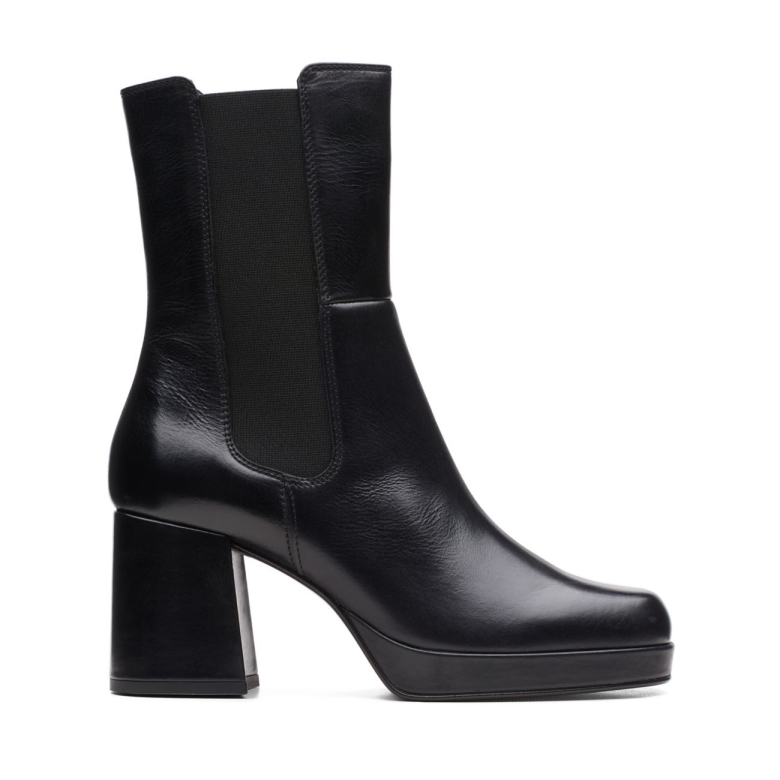 Schwarzes Leder Clarks Peppen Schwarzes Leder Auf