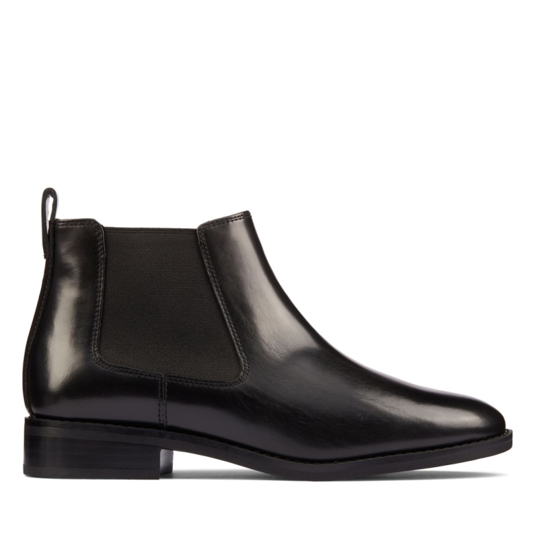 Schwarzes Leder Clarks Ria Chelsea Schwarzes Leder