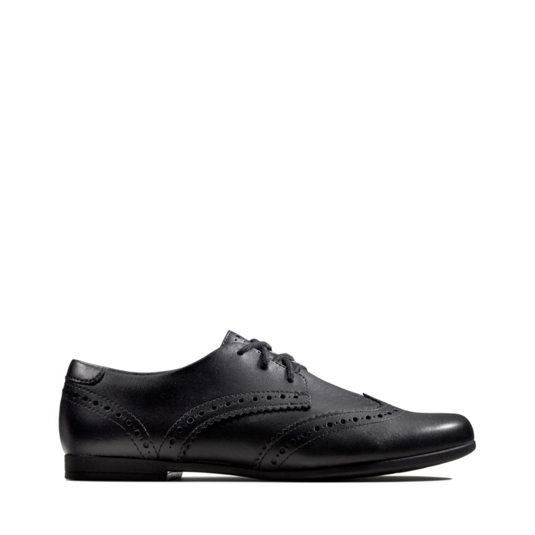 Schwarzes Leder Clarks Scala Lace Kid Schwarzes Leder