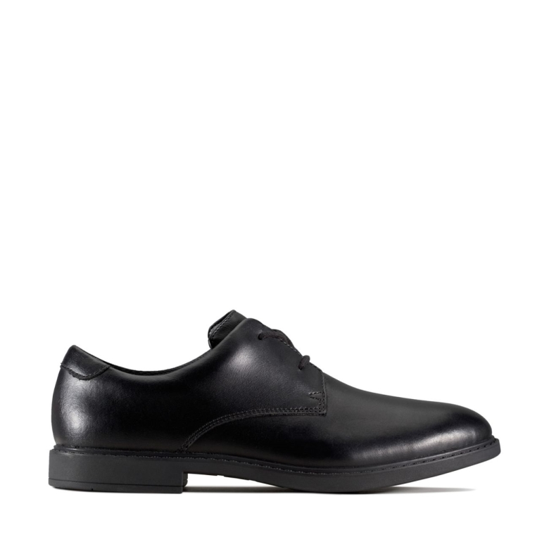 Schwarzes Leder Clarks Scala Loop Jugendschwarzes Leder