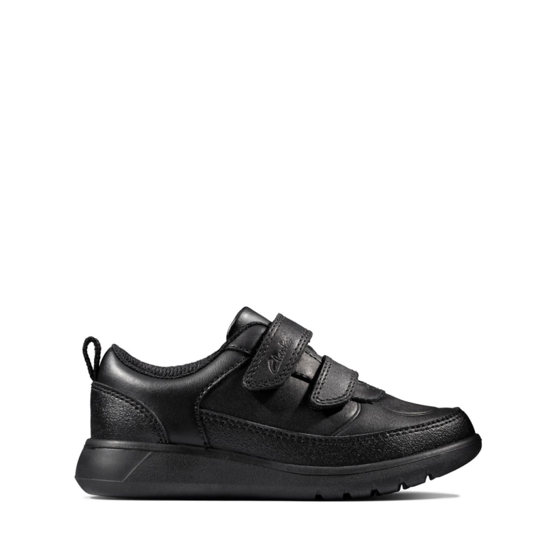 Schwarzes Leder Clarks Scape Flare Kleinkind Schwarzes Leder