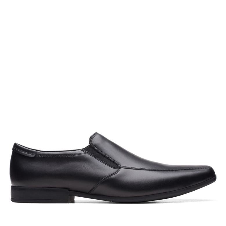 Schwarzes Leder Clarks Sidton Edge Schwarzes Leder
