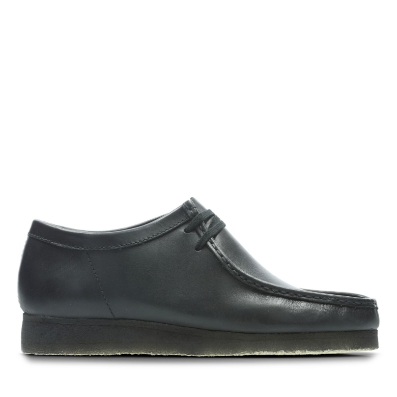 Schwarzes Leder Clarks Wallabee Schwarzes Leder