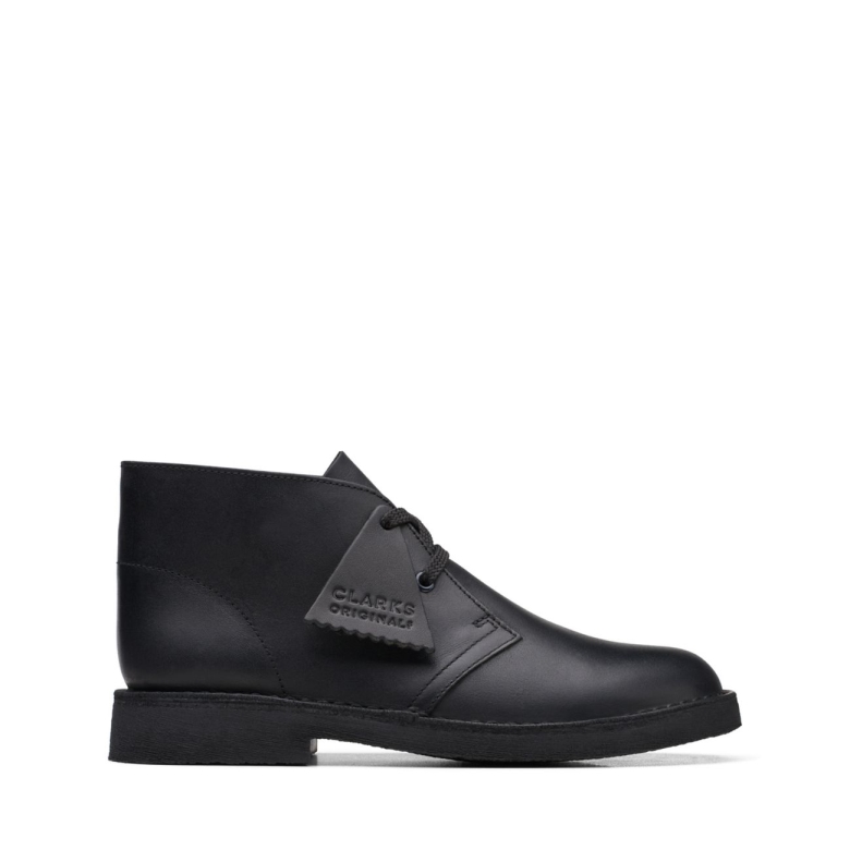 Schwarzes Leder Wüstenstiefel ältere Schwarze Leder Clarks