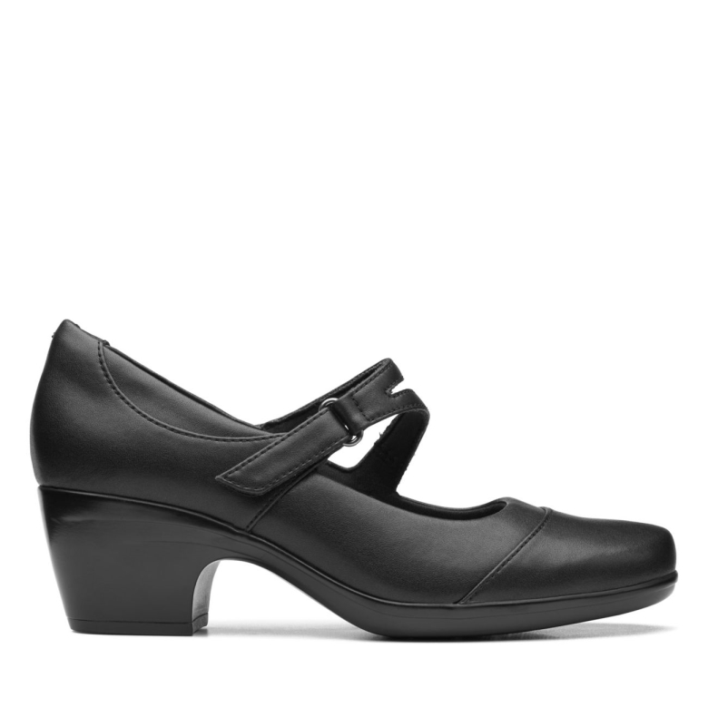 Schwarzes Leder Emily Clover Schwarzes Leder Clarks