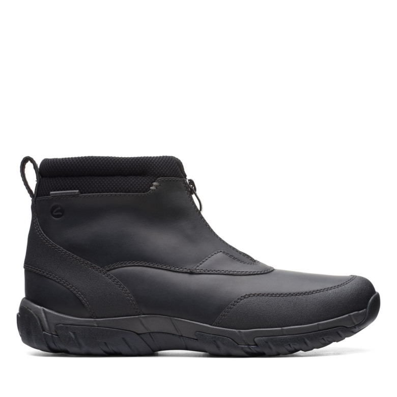 Schwarzes Leder Grove Zip Ii Schwarzes Leder Clarks
