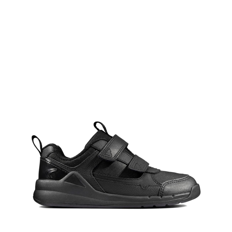 Schwarzes Leder Orbit Sprint Kleinkind Schwarzes Leder Clarks
