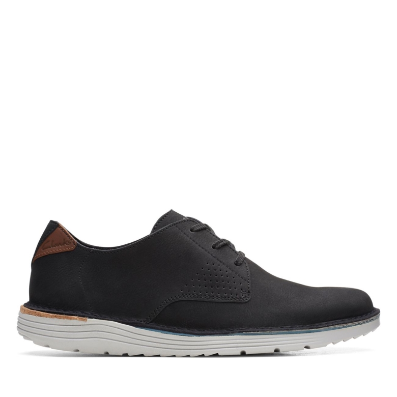 Schwarzes Nubukleder Clarks B Runo Low Schwarzes Nubukleder