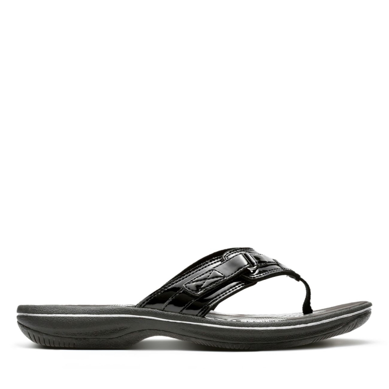 Schwarzes Lackleder Clarks Breeze Sea Schwarzes Lackleder