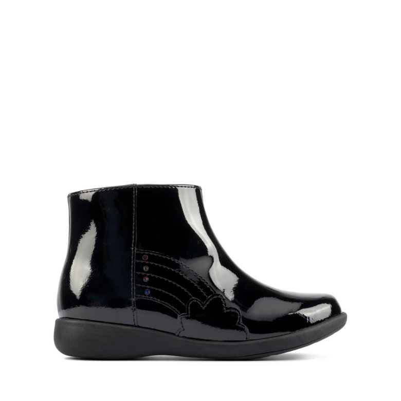 Schwarzes Lackleder Clarks Etch G Low Kleinkindschwarzes Lackleder