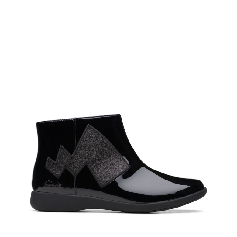 Schwarzer Lack Clarks Etch Trail älterer Schwarzer Lack