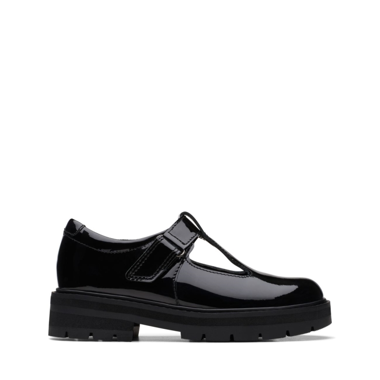 Schwarz Patent Clarks Prague Brill Kid Schwarz Patent