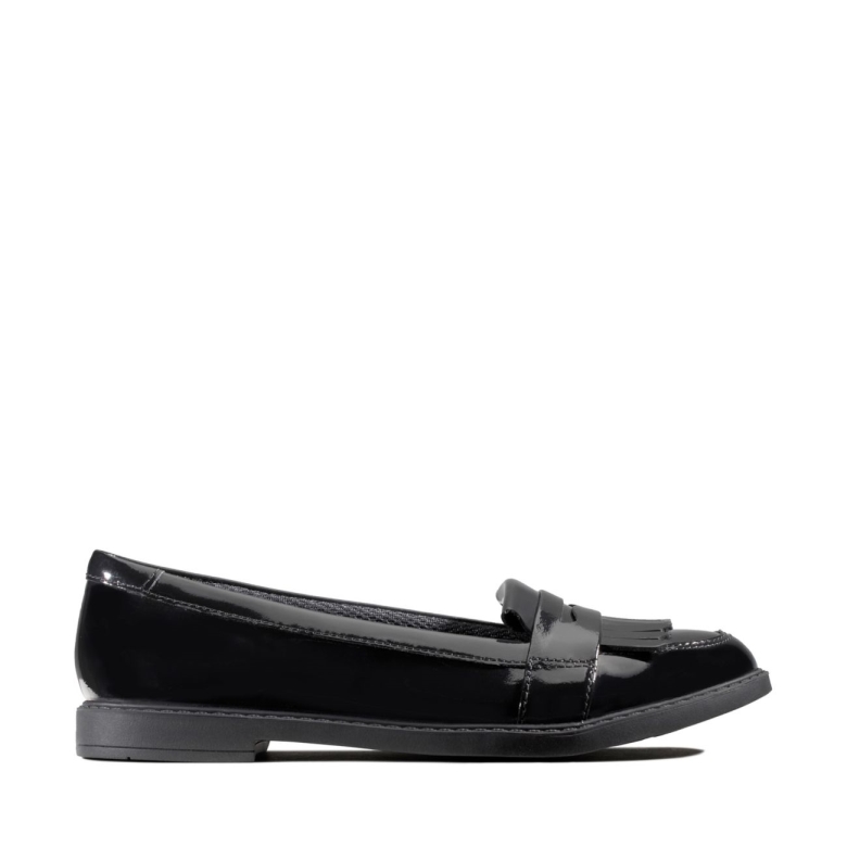 Schwarzes Lackleder Clarks Scala Bright Youth Schwarzes Lackleder