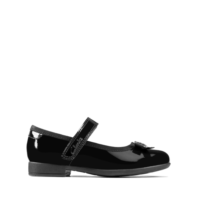 Schwarzes Lackleder Clarks Scala Spark Kleinkind Schwarzes Lackleder