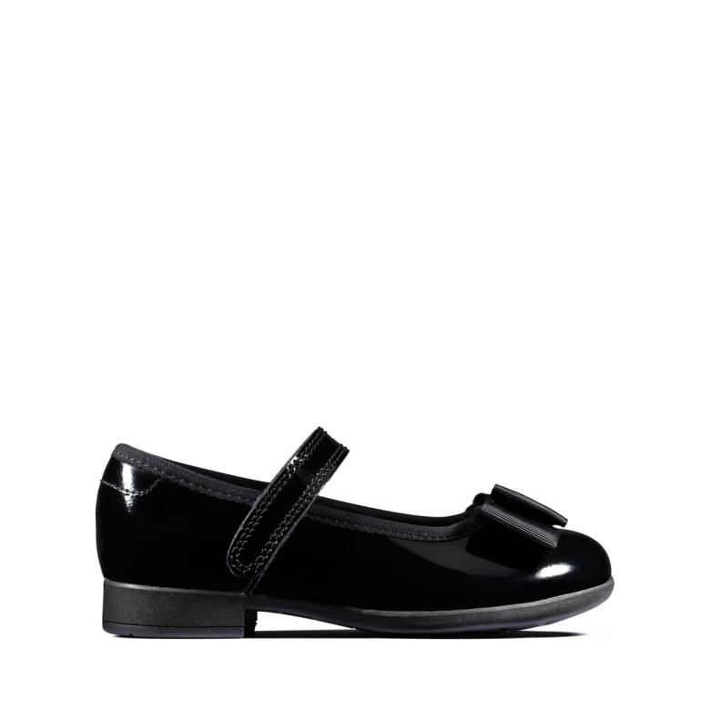 Schwarzer Lack Clarks Scala Wasserhahn Kleinkinder Schwarzer Lack