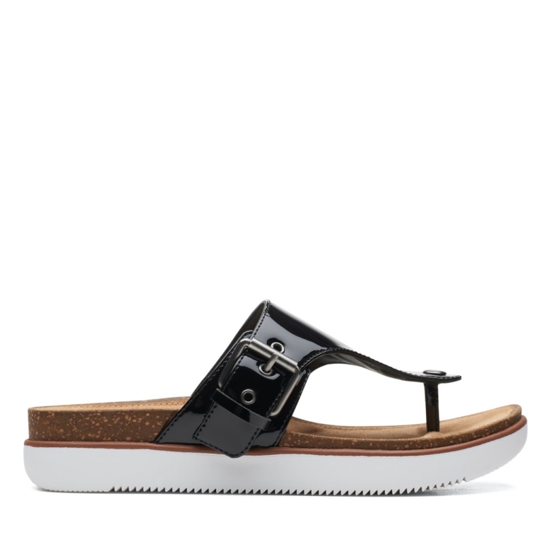 Schwarzes Lackleder Clarks Elayne Step Schwarzes Lackleder