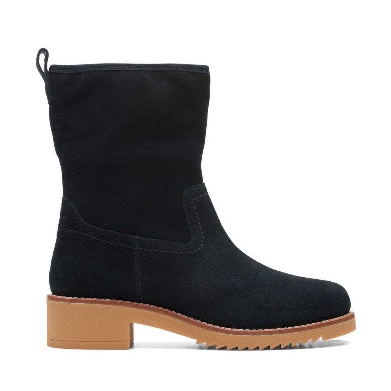 Schwarzes Wildleder Clarks Eden Mid Hi Schwarzes Wildleder