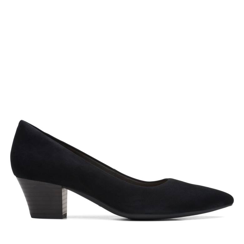 Schwarzes Wildleder Clarks Teresa Step Schwarzes Wildleder
