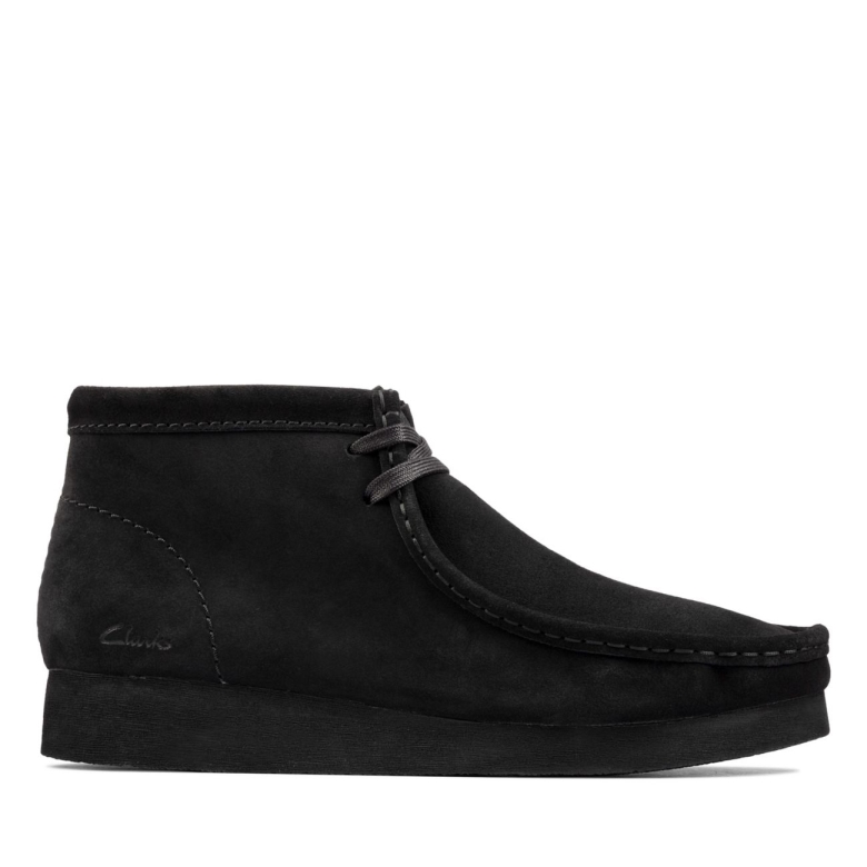 Schwarzes Wildleder Clarks Wallabee Boot2 Schwarzes Wildleder