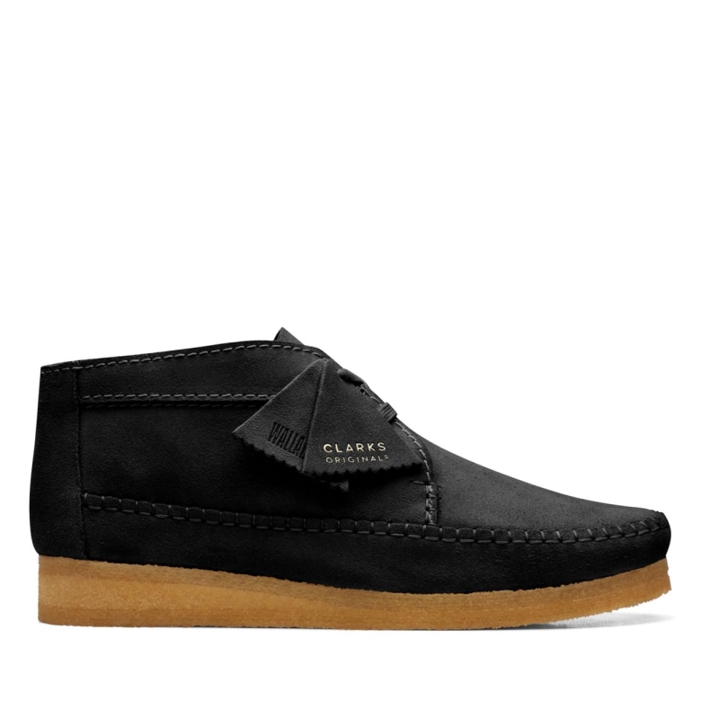 Schwarzes Wildleder Clarks Weberstiefel Schwarzes Wildleder