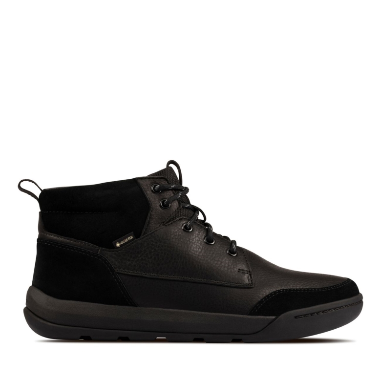 Schwarzes, Warmgefüttertes Leder Clarks Ashcombe Hi Gore-tex Schwarzes, Warmgefüttertes Leder