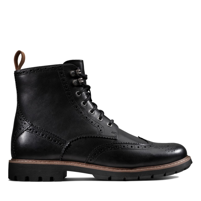 Schwarzes, Warm Gefüttertes Leder Clarks Batcombe Lord Schwarzes, Warm Gefüttertes Leder