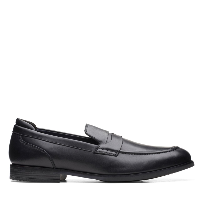 Bradish Ease Schwarzes Leder Clarks Schwarzes Leder