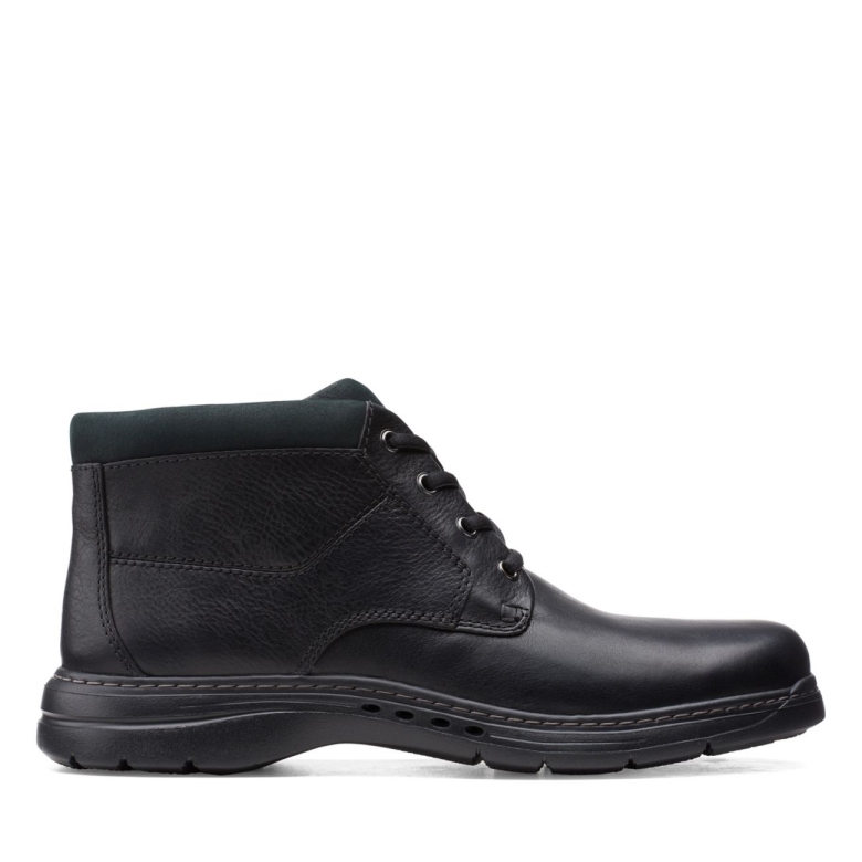Brawley Up Schwarzes Leder Clarks Schwarzes Leder