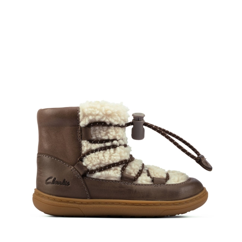 Braunes Leder Flash Moon Kleinkind Braunes Leder Clarks