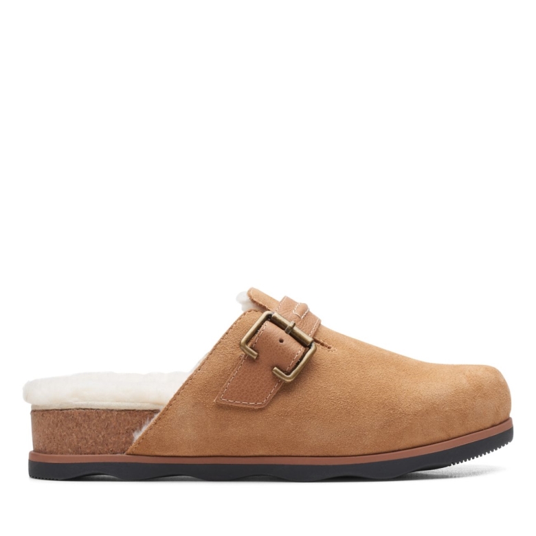 Brynn Slide Hellbraunes Wildleder Clarks Hellbraunes Wildleder