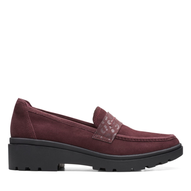 Burgunder Wildleder Calla Ease Burgunder Wildleder Clarks