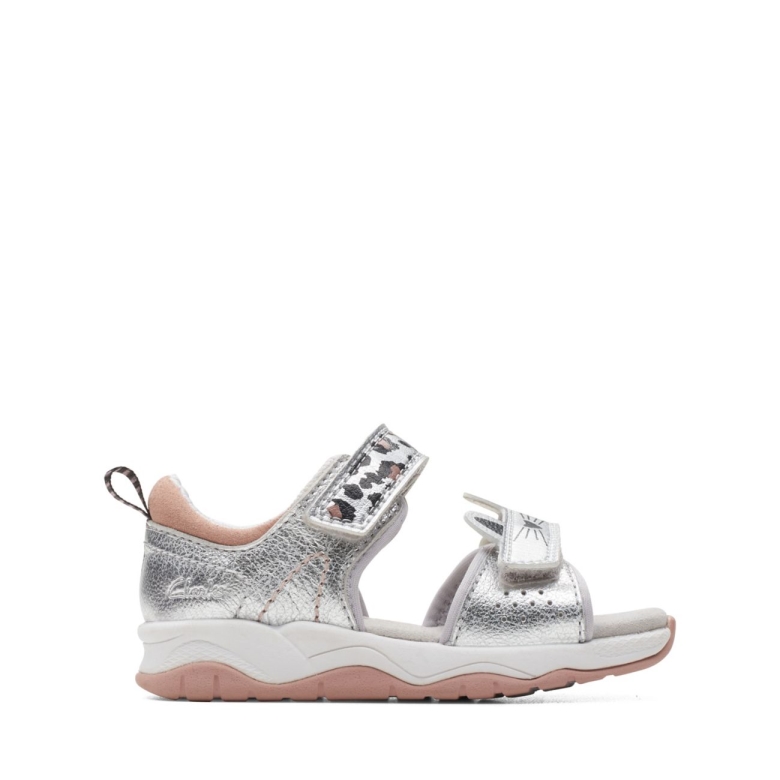 C Lowder Print Kleinkind Silber Clarks Silber