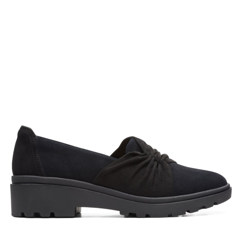 Schwarzes Wildleder Im Calla-stil Clarks Schwarzes Wildleder