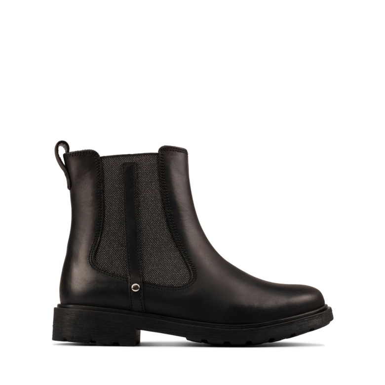 Clarks Astrol Ortoddler Schwarzes Leder Schwarzes Leder