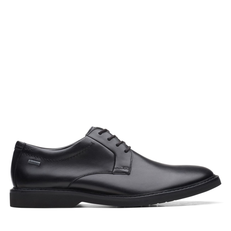 Clarks Atticus Lt Lo Gore-tex Schwarzes Leder Schwarzes Leder