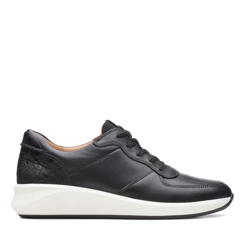 Clarks Schwarzes Kombileder Un Rio Sprint Schwarzes Kombileder