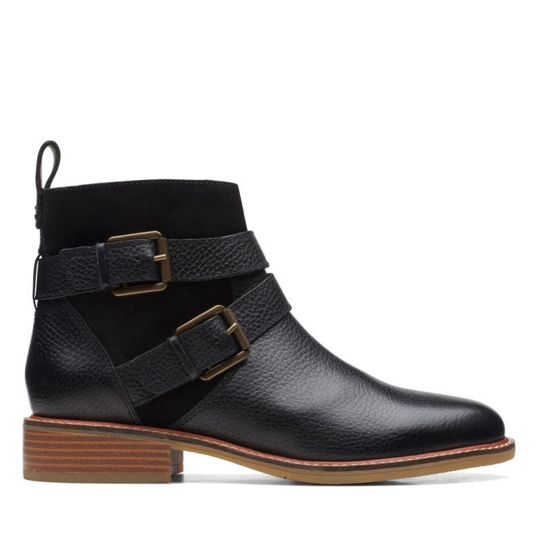 Clarks Schwarze Kombination Kölner Schnalle Schwarze Kombination