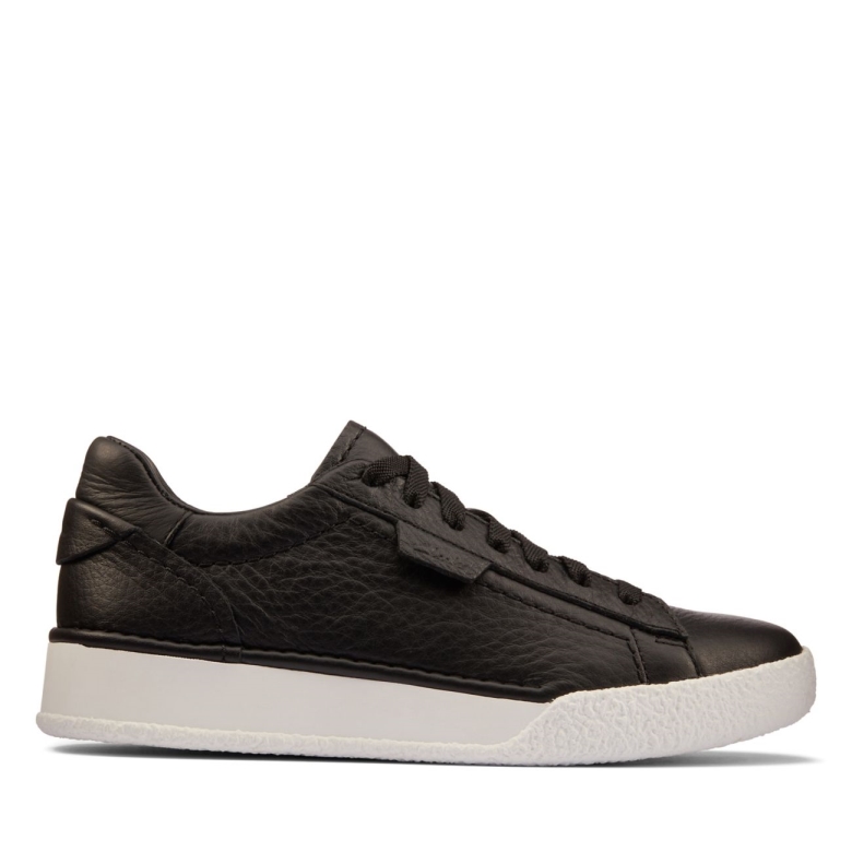 Clarks Schwarzes Leder Craft Cup Spitze Schwarzes Leder