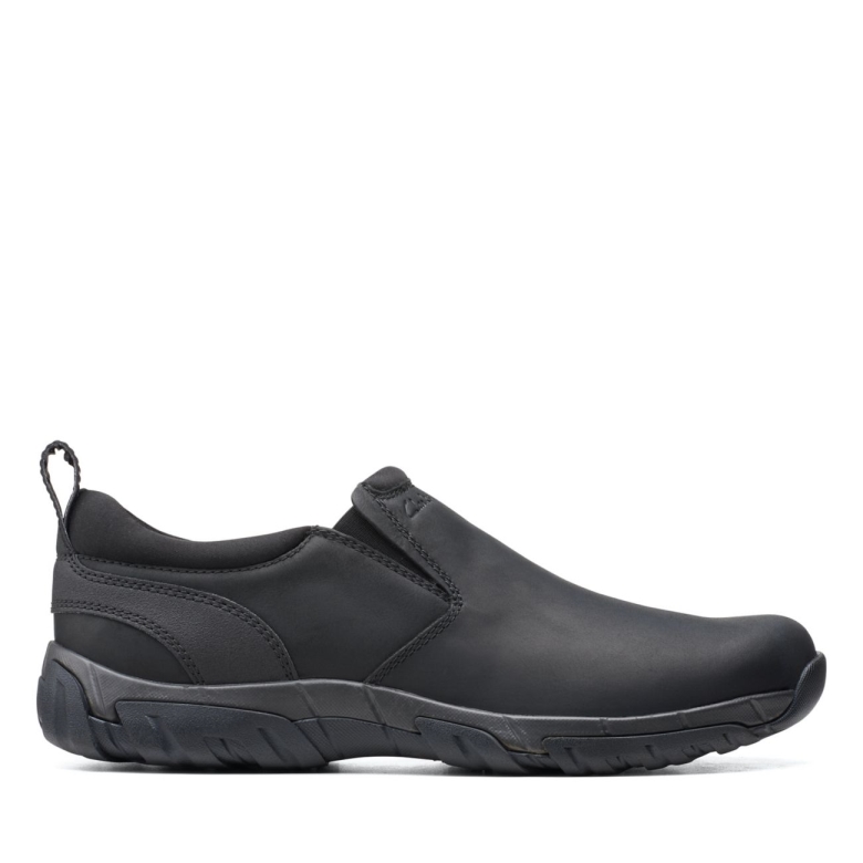 Clarks Schwarzes Leder Grove Step Schwarzes Leder