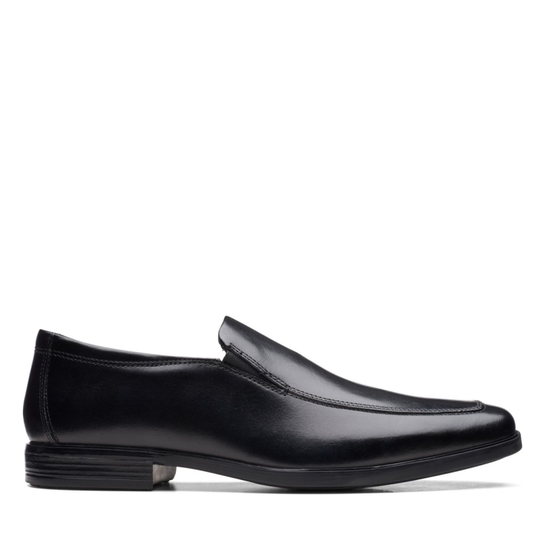 Clarks Schwarzes Leder Howard Edge Schwarzes Leder