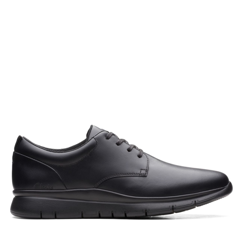Clarks Schwarzes Leder Lt Krawatte Schwarzes Leder
