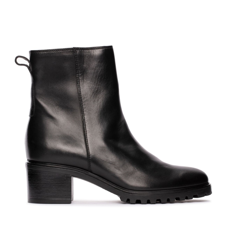 Clarks Schwarzes Leder Meraleigh Reißverschluss Schwarzes Leder