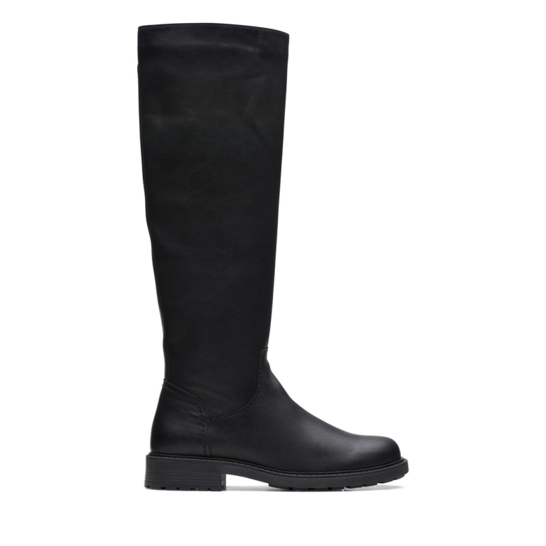 Clarks Schwarzes Leder Orinoco2 Langes Schwarzes Leder