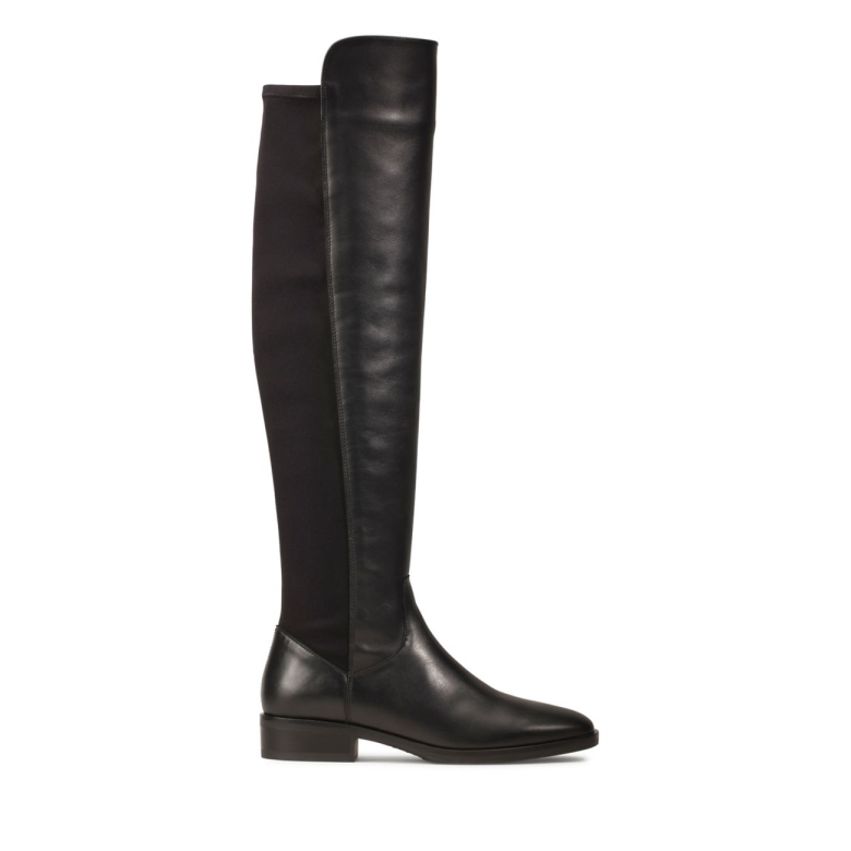 Clarks Schwarzes Leder Reines Caddy Schwarzes Leder