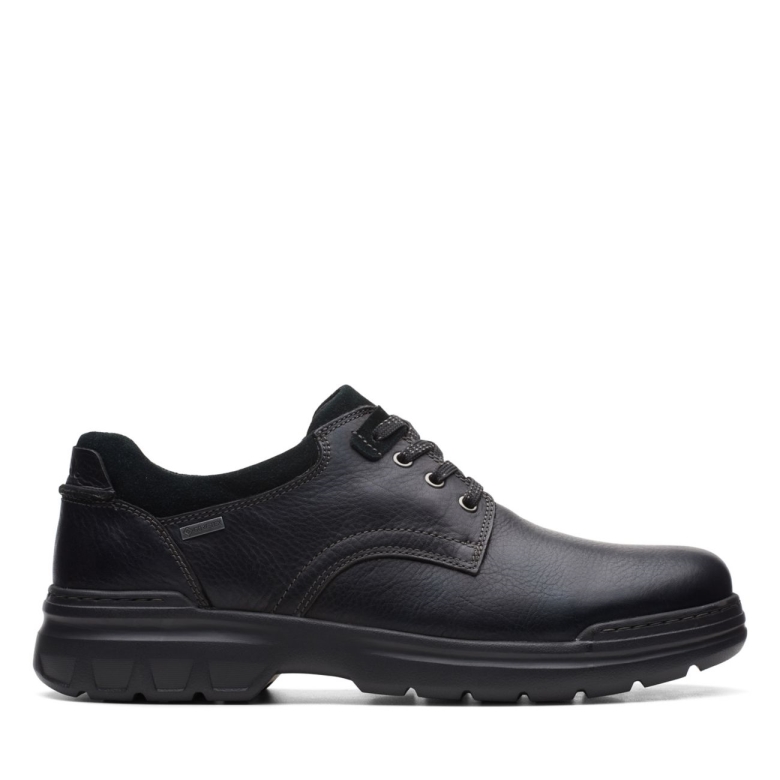 Clarks Schwarzes Leder Rockie2 Lo Gtx Schwarzes Leder