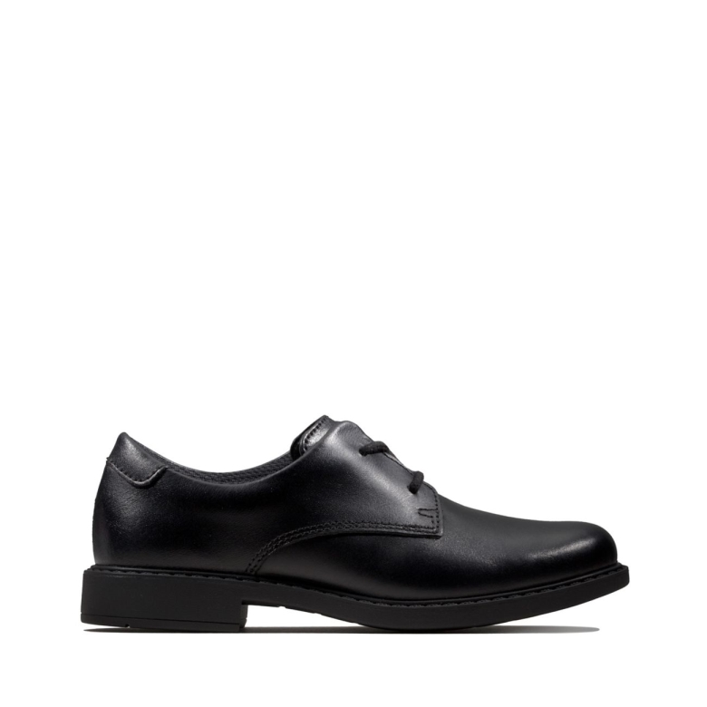 Clarks Schwarzes Leder Scala Loop Kid Schwarzes Leder